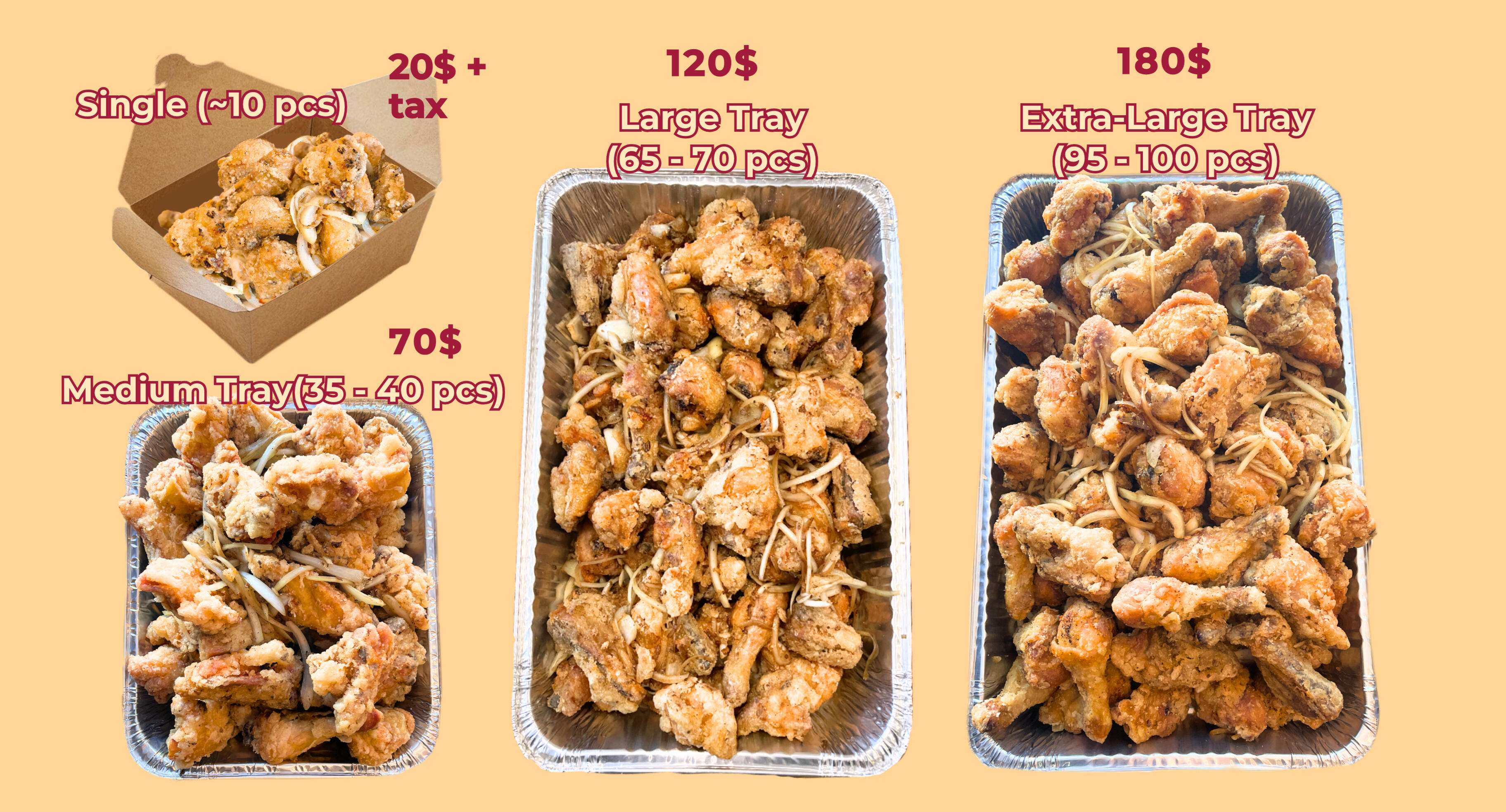 Butter Chicken Sizes